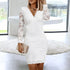 Elegant Ladies Wrap Bodycon Dress with Soft Lace Long Sleeves for Parties and Daily Wear